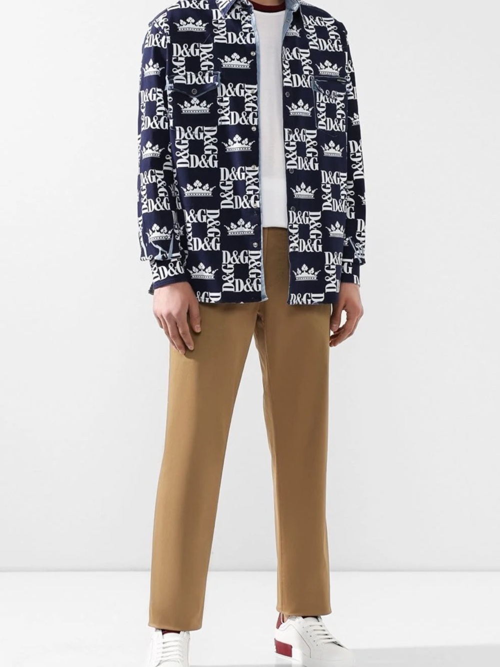 Dolce & Gabbana crown logo denim shirt jacket